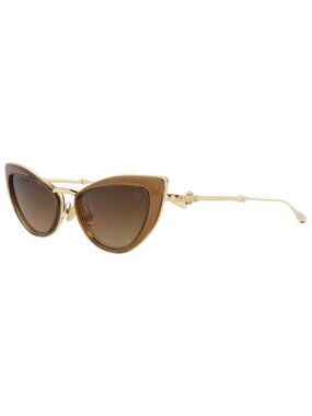 New Valentino Womens Cat Eye Brown Gold Brown Fashion Designer Sunglasses
